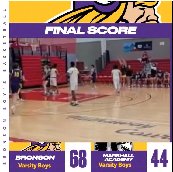 Bronson boys beat Marshall Academy 68-44
